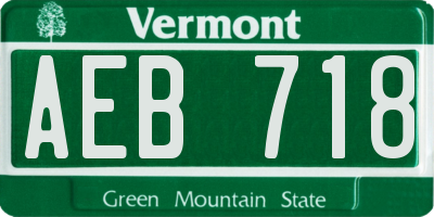 VT license plate AEB718