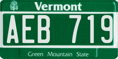 VT license plate AEB719