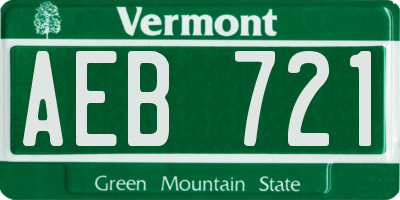 VT license plate AEB721