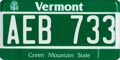 VT license plate AEB733