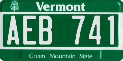 VT license plate AEB741