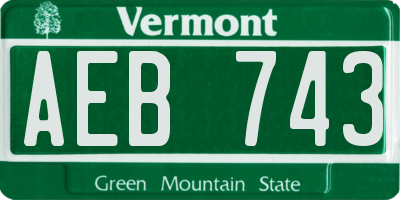 VT license plate AEB743