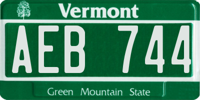VT license plate AEB744