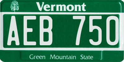 VT license plate AEB750