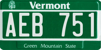 VT license plate AEB751