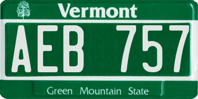 VT license plate AEB757