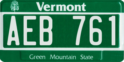 VT license plate AEB761