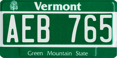 VT license plate AEB765