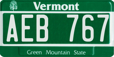 VT license plate AEB767