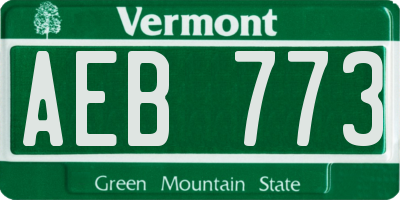 VT license plate AEB773