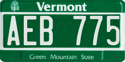 VT license plate AEB775