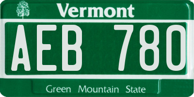 VT license plate AEB780