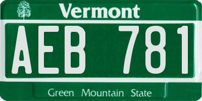 VT license plate AEB781
