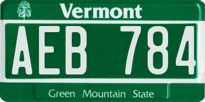 VT license plate AEB784