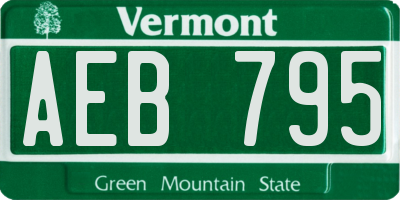 VT license plate AEB795