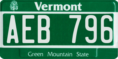 VT license plate AEB796