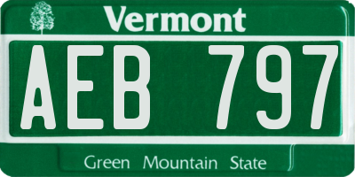 VT license plate AEB797