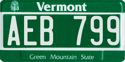 VT license plate AEB799
