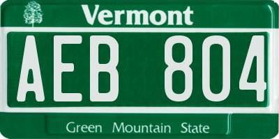 VT license plate AEB804