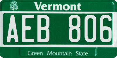 VT license plate AEB806