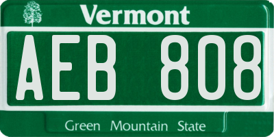 VT license plate AEB808