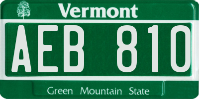 VT license plate AEB810