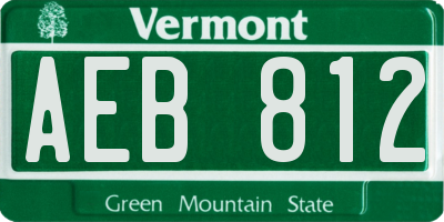 VT license plate AEB812
