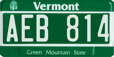 VT license plate AEB814