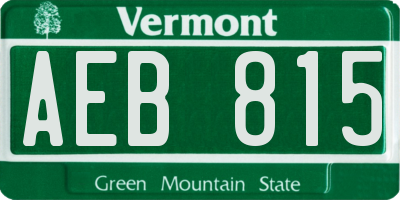 VT license plate AEB815