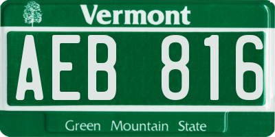 VT license plate AEB816