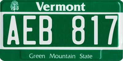 VT license plate AEB817