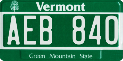 VT license plate AEB840