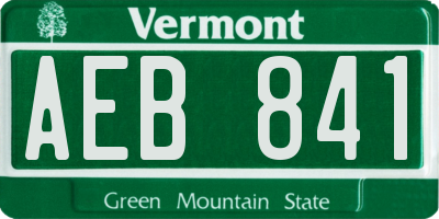 VT license plate AEB841