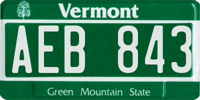 VT license plate AEB843