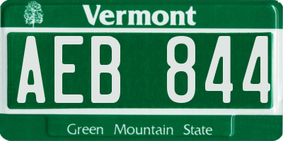 VT license plate AEB844