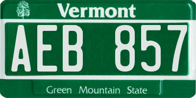 VT license plate AEB857