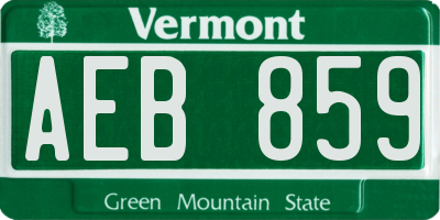 VT license plate AEB859