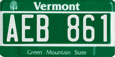 VT license plate AEB861