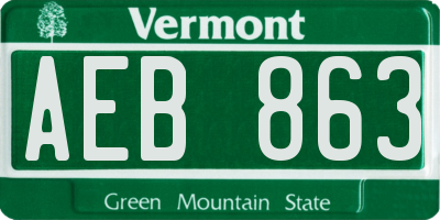 VT license plate AEB863