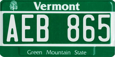 VT license plate AEB865