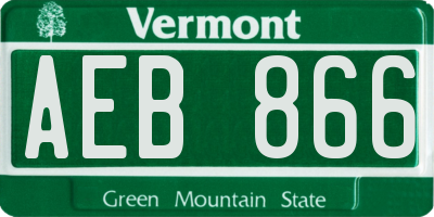 VT license plate AEB866