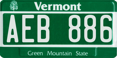 VT license plate AEB886