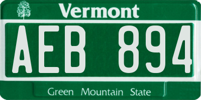 VT license plate AEB894