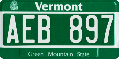 VT license plate AEB897