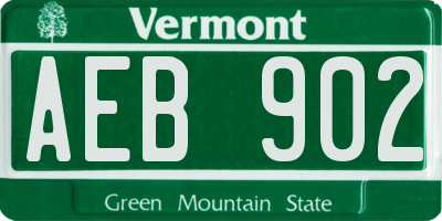 VT license plate AEB902