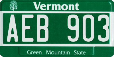 VT license plate AEB903