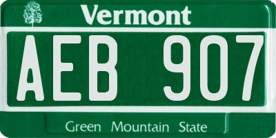 VT license plate AEB907