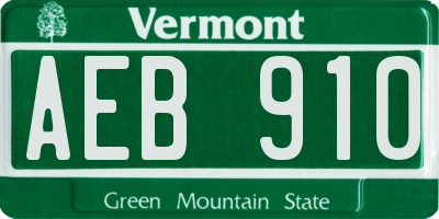 VT license plate AEB910