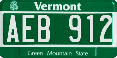 VT license plate AEB912
