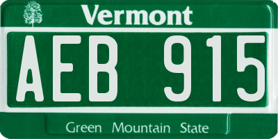 VT license plate AEB915